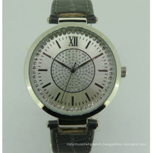 Alloy quartz cheap japan gift brand unisex watch with leather strap